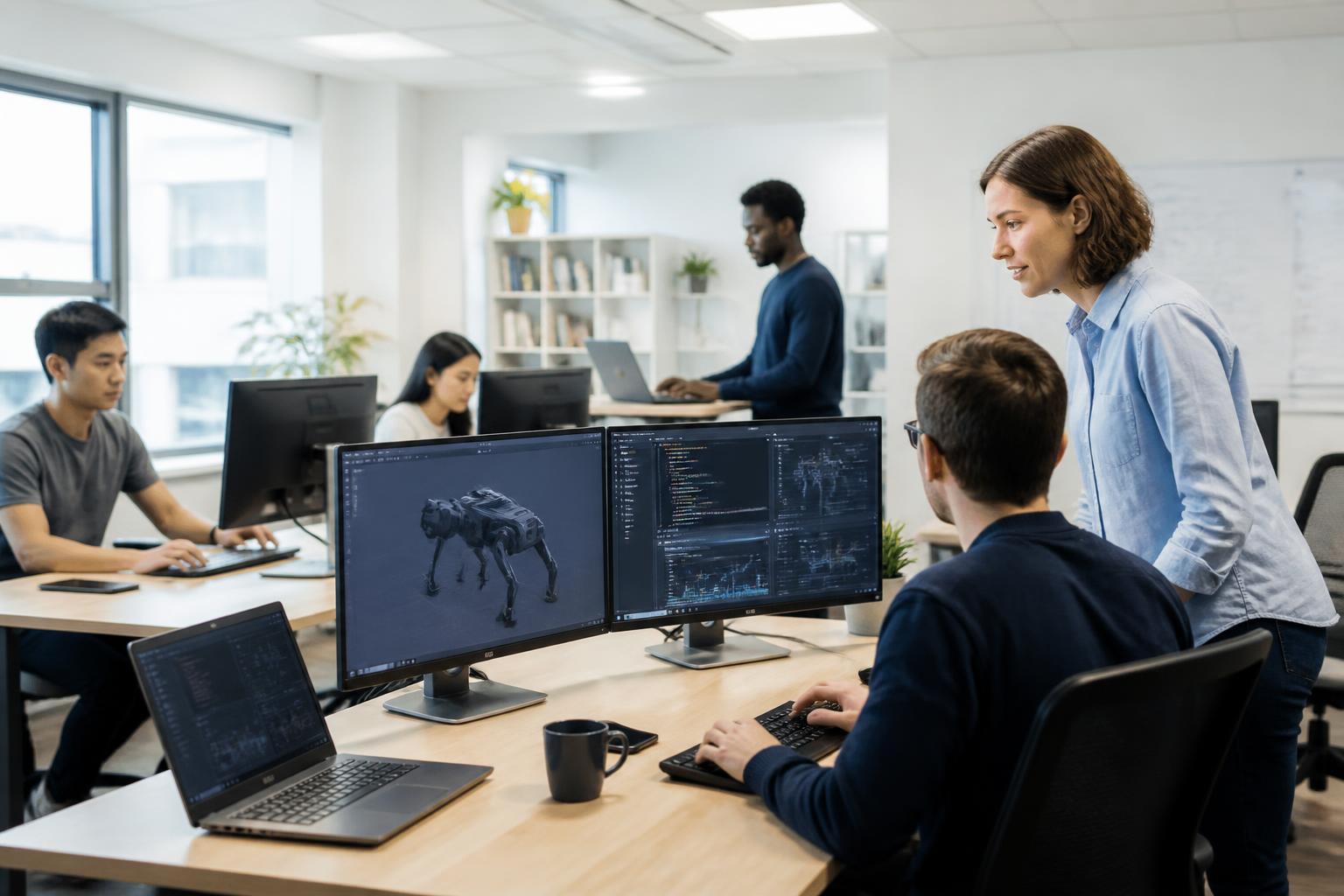 ROBOTLINK Softwareteam bei der Arbeit an der Software